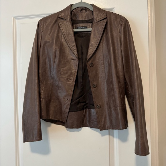 Ideology Brown Leather Jacket. Size 6. - Picture 1 of 9